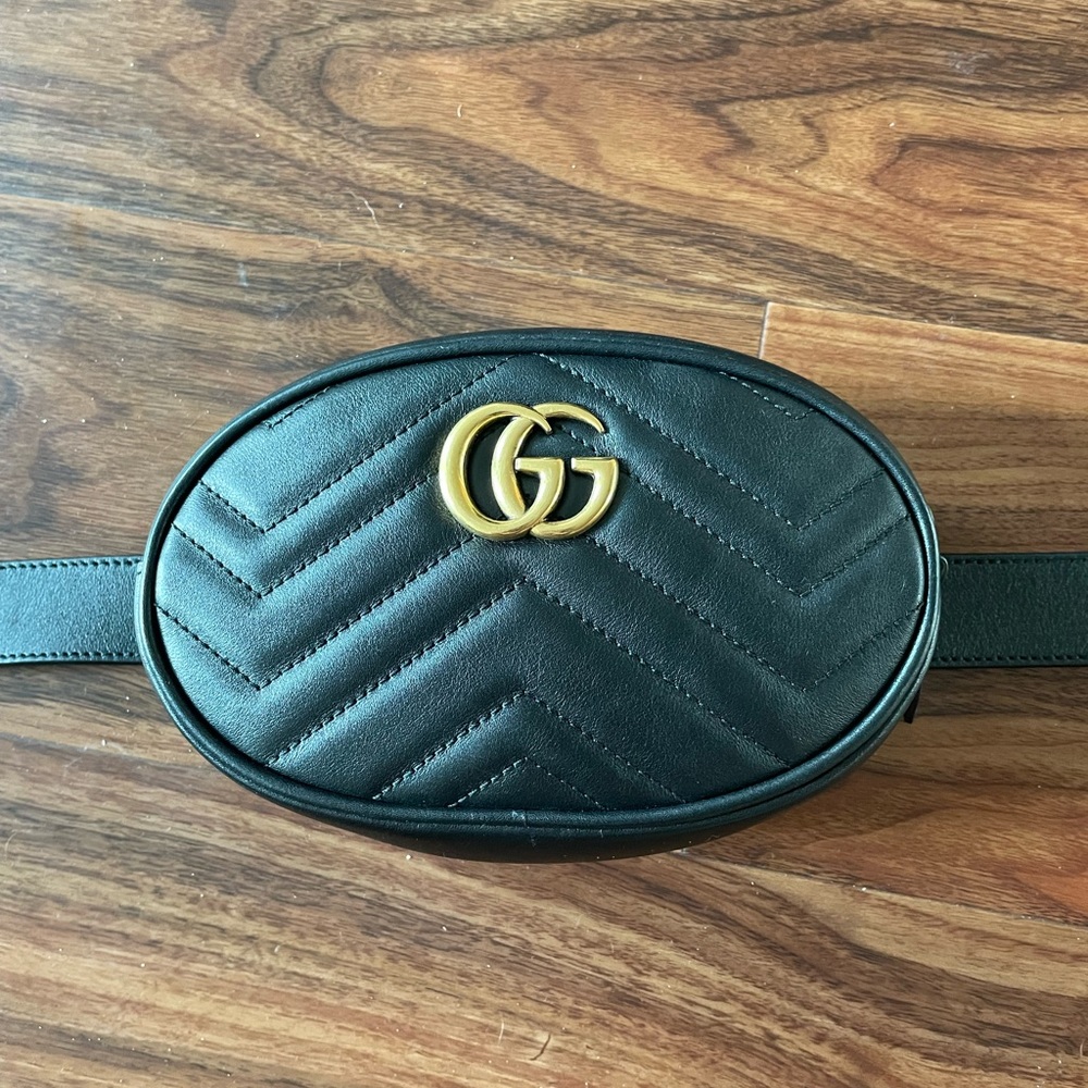 Gucci Marmont matelasse belt bag 85/34
